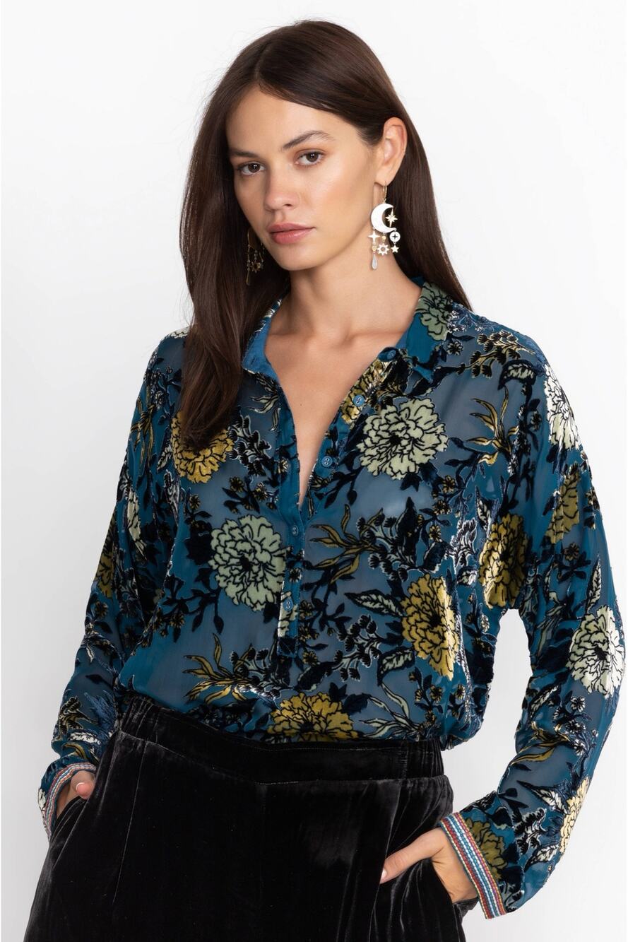 Johnny Was Cadeki Stila Silk Blend Blouse size small